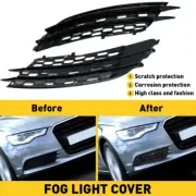 Honeycomb Fog Light Grille Grill Mesh Cover Bezels Black Fits Audi A6 C7 2012-15 (for: Audi)