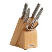 Global Takashi 6pc Knife Block Set 6 Piece Made in Japan Kitchen Knives