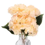 Hydrangea Artificial Flowers, 4PCS Faux Hydrangea Flowers Home Decor, Beige