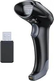 [TEEMI] QR Bluetooth Barcode Scanner, 1D 2D Wireless USB Imager for iPhone ipad Andriod Smartphone Tablet Mac Windows PC, Support PDF417 Driver License, Stable Bluetooth 5.0 Technology, No USB Cradle