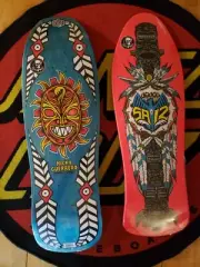Powell Peralta Skateboard Deck Steve Saiz Totem Pink & Nick Guerrero Blue Deck