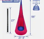 Kids Pod Swing Seat Child Hanging Hammock Chair with Inflatable Pillow-Max 176Lb