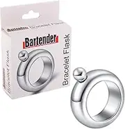 New BARTENDER 100ml Bracelet Flask Bangle Hip Stainless Steel Whiskey Alcohol