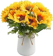 Artificial Sunflower 21 Heads Simulation Big Sun Flower Bouquet Silk Fake Flower Wedding Pastoral Arrangements Party Home Decor