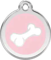 Red Dingo 2D Bone Tag Light Pink - Lifetime Guarantee - Cat, Dog, Pet ID Tag Eng