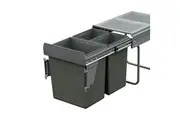 Elite Domestique 40L Triple Slide Out Concealed Waste Bin with Soft Close - for a 400mm Cabinet - Bottom Mounted - Includes Optional Door Bracket