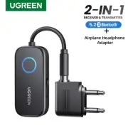 UGREEN Bluetooth 5.2 Transmitter 2-in-1 Airplane Receiver 3.5mm AUX Flight TV