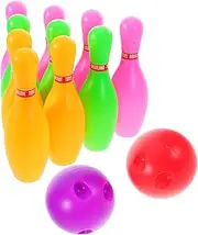 Kisangel 1 Set Set Indoor Bowling Set for Pins and Balls Interactive Parent Fun Promotes Indoor Exercise Safe Bowling Game for Home and Kindergarten Play