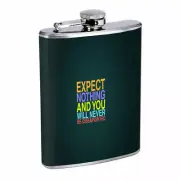 Expect Nothing Em1 Flask 8oz Stainless Steel Hip Drinking Whiskey