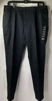 Van Heusen Mens Flex Casual Pants Black Pockets Flat Front Career 38x32 New