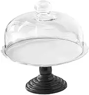 Garende Cake Stand with Glass Dome Lid Cookie Platter Server Bread Storage Ceramic Cake Plate for Party Restaurants Shop Display , 10 Inch