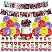 32 Pieces Stray-K Party Balloon Decorations,SKZ Theme Party Decorations Set Birthday Decorations Stray-K Balloons Happy Birthday Banner Cake Toppers for Kids Boy