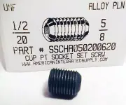 1/2-20x5/8 Hex Socket Set Screws Cup Point Alloy Steel (10)