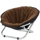 Folding Pet Cozy Chair - Portable Round Fold Out Elevated Cat Bed - Brown Fle...