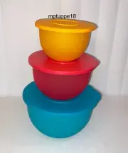 ✅ Brand New Tupperware Impressions Classic Bowls Set Of Three~Multicolor*
