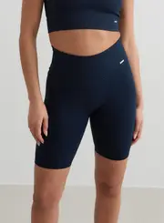 [aim'n] Navy Ribbed Biker Shorts