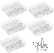 Kisangel 5 Sets Fishing Tackle Kit with Barbed Hooks Durable High Carbon Steel Fishing Accessories Portable Plastic Box for Bass Trout and Catfish