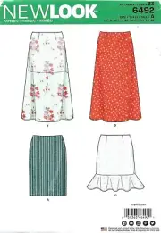 Misses Skirt New Look Sewing Pattern # 6492 4 Styles NEW UNCUT Us Sizes 8-20