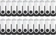 20 Pack USB Flash Drives 2GB Bulk Wholesale Thumb Drive Bulk Jump Drive Zip Drive GEEUMI Swivel with Keychain Memory Stick High Speed Data Storage(Multi-Color)