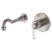 Eleanor Wall Mixer Set, Brushed Nickel &amp; Ceramic