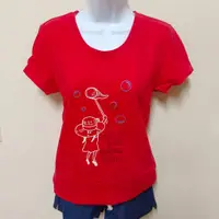 在飛比找蝦皮購物優惠-(3522)📌二手女裝📌101原創 短袖上衣 T恤 紅色