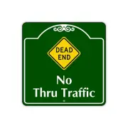 Dead End No Thru Traffic Sign No Outlet Do Not Enter Aluminum Metal Sign 12"x12"