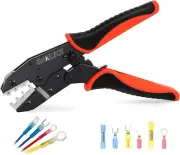 Wire Crimping Tool for Heat Shrink Connectors AWG 22-10, Ratchet Wire Crimper, T