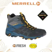 【MERRELL 男 MOAB FST 2 MID GORE-TEX 中筒靴《深灰/深藍》ML48687/透氣/耐磨/防水/登山