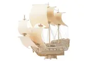 128pc Heebie Jeebies HMS Endeavour Ship 3D Wooden Puzzle Kids Building Kit 8+