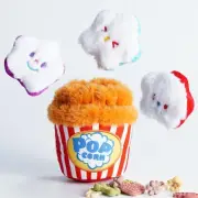 Popcorn Squeaky Dog Toys | Hide and Seek Plush Dog Toys | Interactive Dog Toy...
