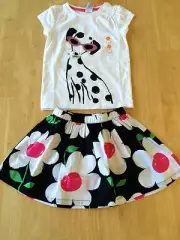 NWT Gymboree Daisy Park Dalmation Tee Daisy Skirt 2pc Set 7 8 Girls