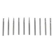 10Pcs 3mm Routing Router Drill Bits Set For Dremel Carbide Rotary Burrs Tools Wood Stone Metal Root Carving Milling Cutt