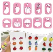 Keoker Polymer Clay Cutters Veggie Studs Vegetables For Jewelry 10 Piece White