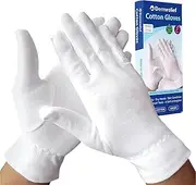 Dermrelief Cotton Gloves - for Beauty, Dry hands, Eczema, Dermatitis and Psoriasis (Medium, 3 Pairs)