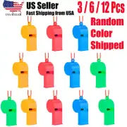 Plastic Whistles, Loud Crisp Sound Whistle, Sports Whistle Bulk with Lanyard US