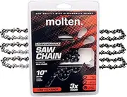 10 Inch Chainsaw Chain Fits Milwaukee Pole Saw Chain, Ryobi 10 Inch Chainsaw Chain Replacement, Expand It - Universal Attachment RYPRN33, EGO PSA1000, Worx WG322, Bauer - 3/8 - .043-40 Drive Links