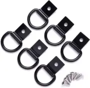 6 Pcs D-Ring Tie down Anchors 1/4" Heavy Duty Steel Tie down Hooks for Truck,...