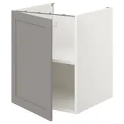 ENHET bc w shlf/door, white/grey frame, 60x62x75 cm