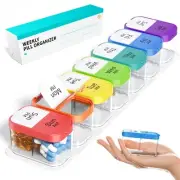 Extra Large Weekly Pill Organizer, XL Pill Box 7 Day Am Pm, Jumbo Medicine Or...