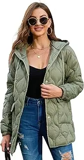 [XULIKU] Women's Lightweight Quilted Jacket Hooded Padding Long Bubble Coats with 2 Big Pockets for Women