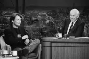 Actor Michael J Fox with host Johnny Carson on July 31 1991 Old TV Photo