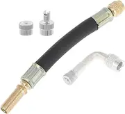 X AUTOHAUX 1 Set 90 Degree Copper Tire Valve Extension with Flexible Plastic 125mm Tyre Valve Stem Extender for Car Motorcycle RV Truck Bike
