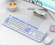 GGP Blue Punk Color Wireless 2.4G Keyboard And Mouse Combo Ergonomic Design With Long Battery Life