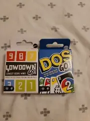 Mattel Travel Games! Dos Go! & Lowdown Go! ~ Pocket Size Card Games.