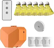 Rebound Badminton, Remote Control Badminton Training Kit, Portable Single Player Trainer with 6 Balls, Practice Tool for Kids and Adults, Single Player Practice, 8.8x7.8x4.8cm