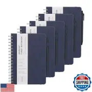 OnMove Spiral Notebooks Journal for Women Men 5 Pack Bulk Leather Hardcover w