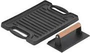 AKLOSIPY Cast N Dual- Ill Pan with Pre-Seasoned Iddle & Pr for Versatile Cooking