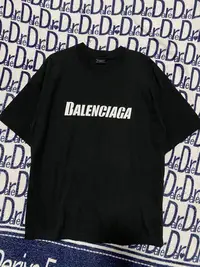 在飛比找Yahoo!奇摩拍賣優惠-Balenciaga正品巴黎世家字母印花黑色短袖T恤xs碼，