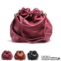在飛比找蝦皮商城優惠-【UOU精品】韓國時尚款 質感美型素面大容量抽繩水桶包 包包
