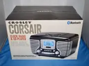 Crosley Corsair Black Bluetooth AM/FM Clock Radio Retro CD Player CR612D-BK ~ P2